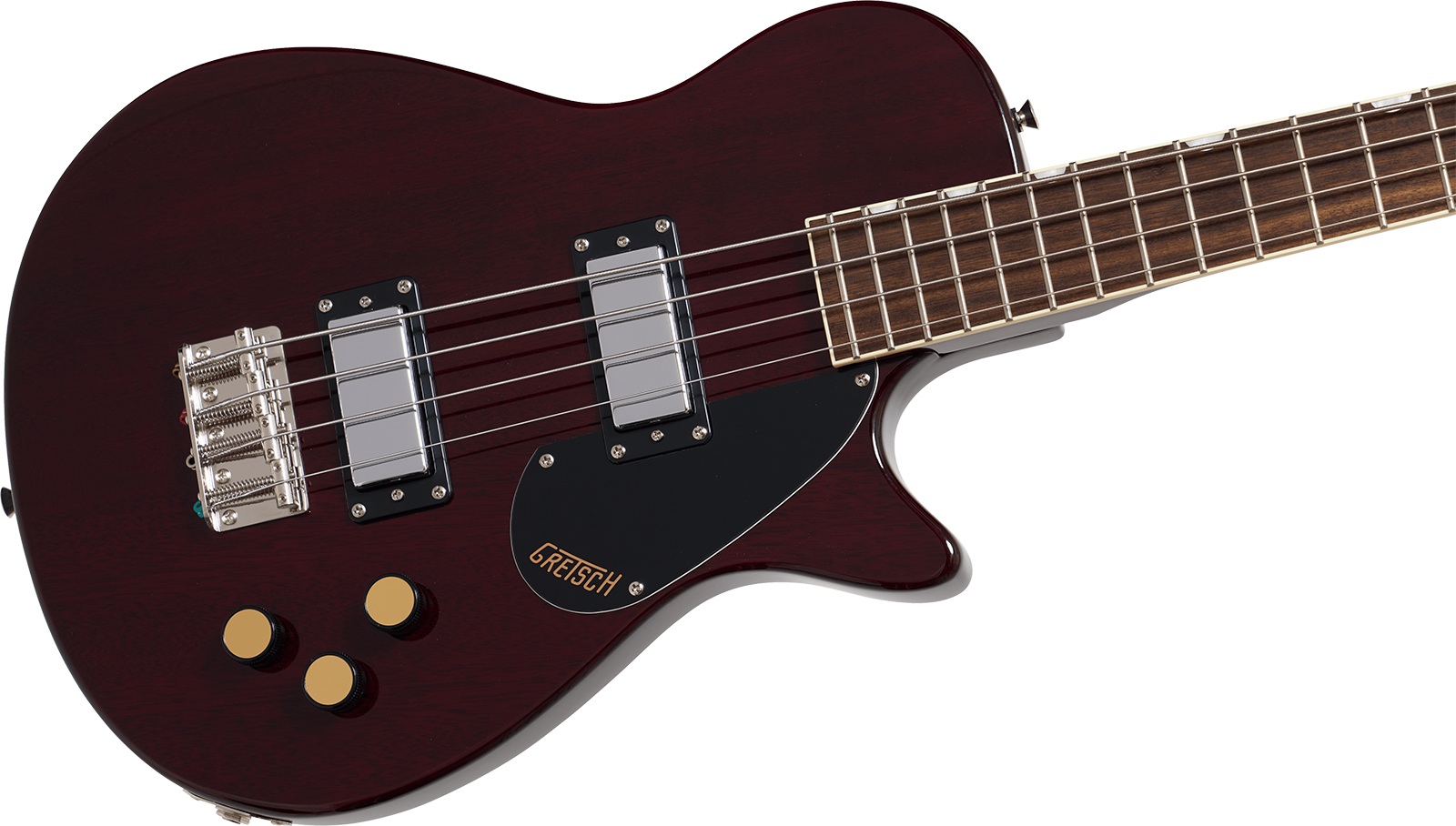 Gretsch Jet Club Bass Single-cut Streamliner Shsc Lau - Walnut Stain - Basse Électrique Solid Body - Variation 2