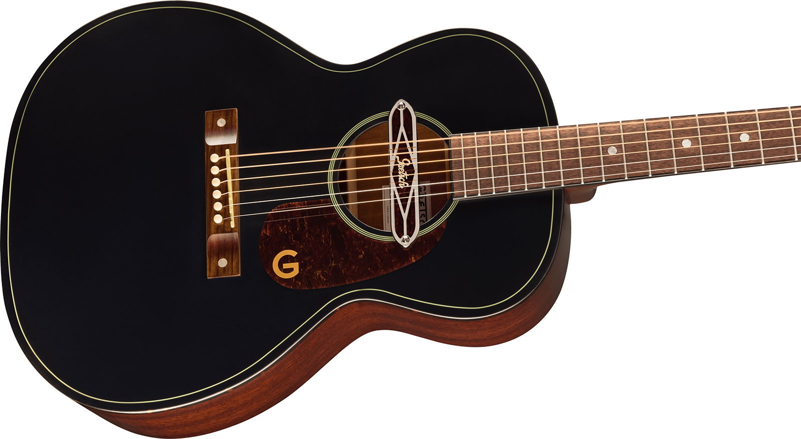 Gretsch Jim Dandy Deltoluxe Concert Tout Sapele Noy - Black Top Semi Gloss - Guitare Electro Acoustique - Variation 2