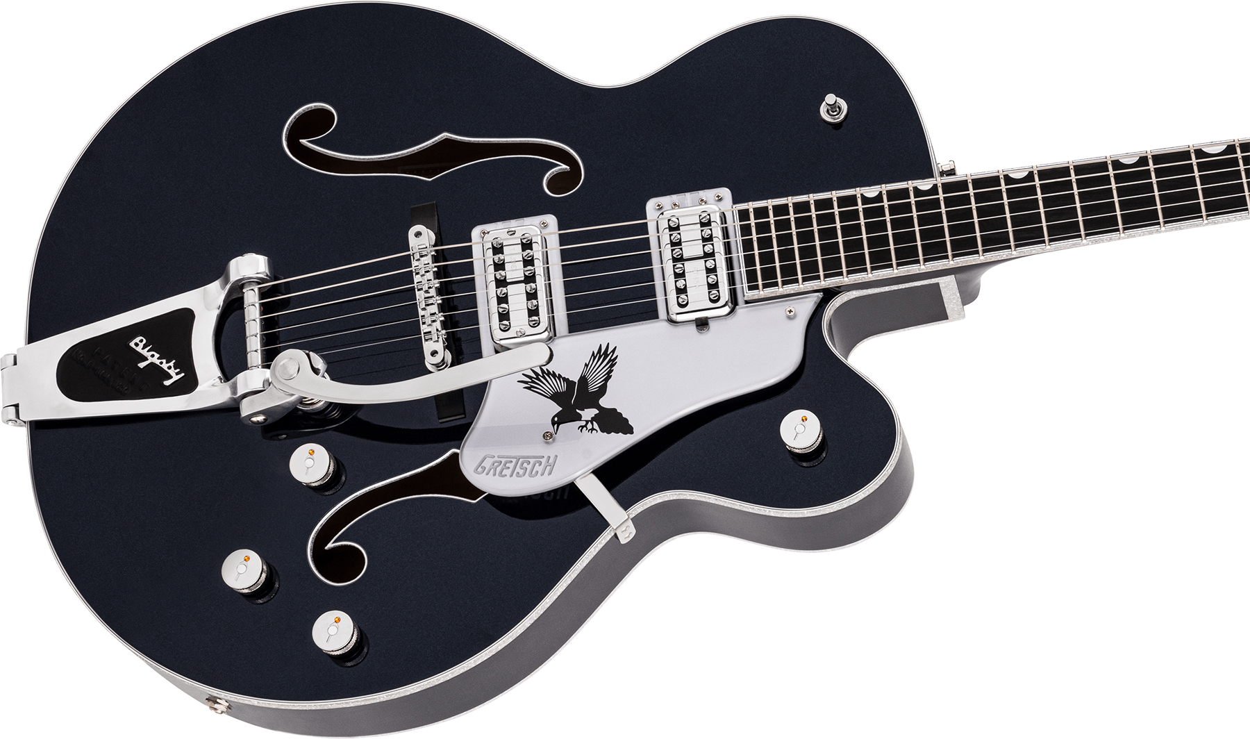 Gretsch Rich Robinson G6136t-rr Magpie Pro Jap Signature Hh Bigsby Eb - Raven's Breast Blue - Guitare Électrique 3/4 Caisse & Jazz - Variation 2