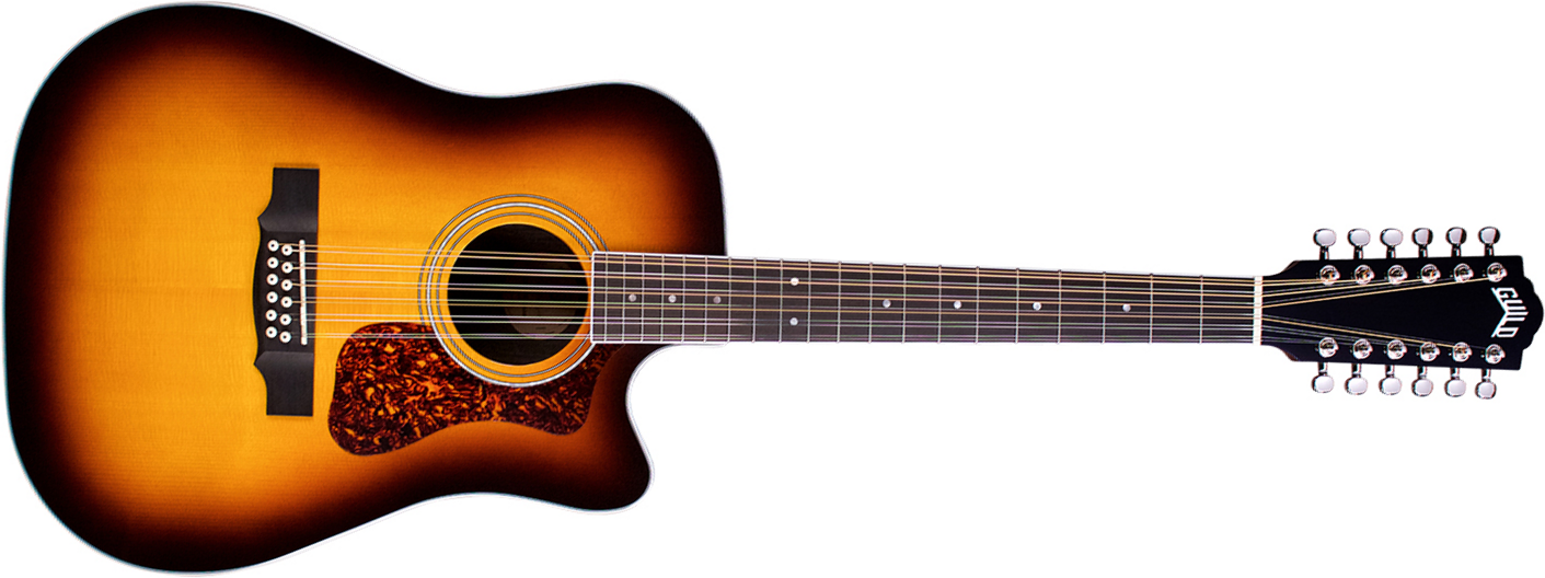 Guild D-2612ce Deluxe Westerly Dreadnought Cw 12c Epicea Ebene Pf - Antique Burst - Guitare Electro Acoustique - Main picture