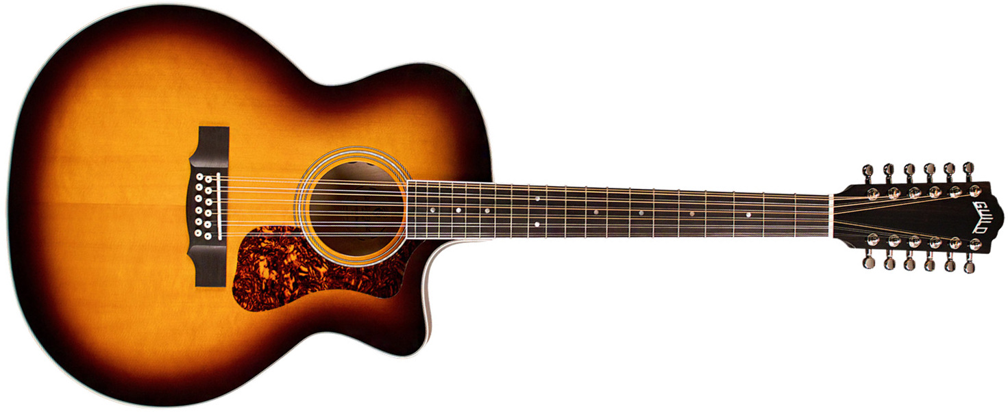 Guild F-2512ce Deluxe Westerly Jumbo Cw 12c Epicea Erable Pf - Antique Burst - Guitare Electro Acoustique - Main picture