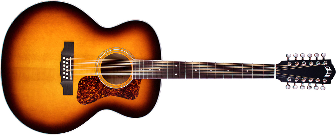 Guild F-2512e Deluxe Westerly Jumbo 12c Epicea Erable Pf - Antique Sunburst - Guitare Electro Acoustique - Main picture