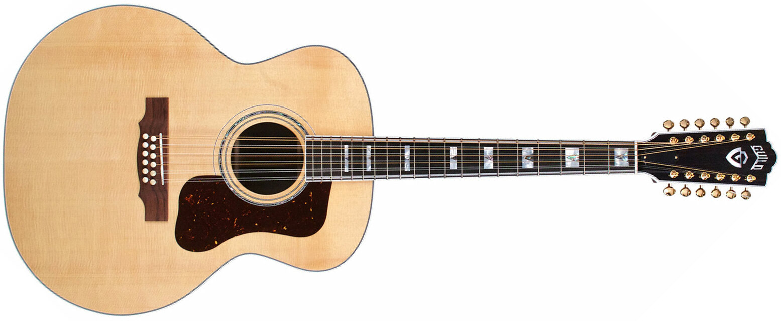 Guild F-512e Usa Jumbo 12c Epicea Palissandre Eb - Natural - Guitare Electro Acoustique - Main picture