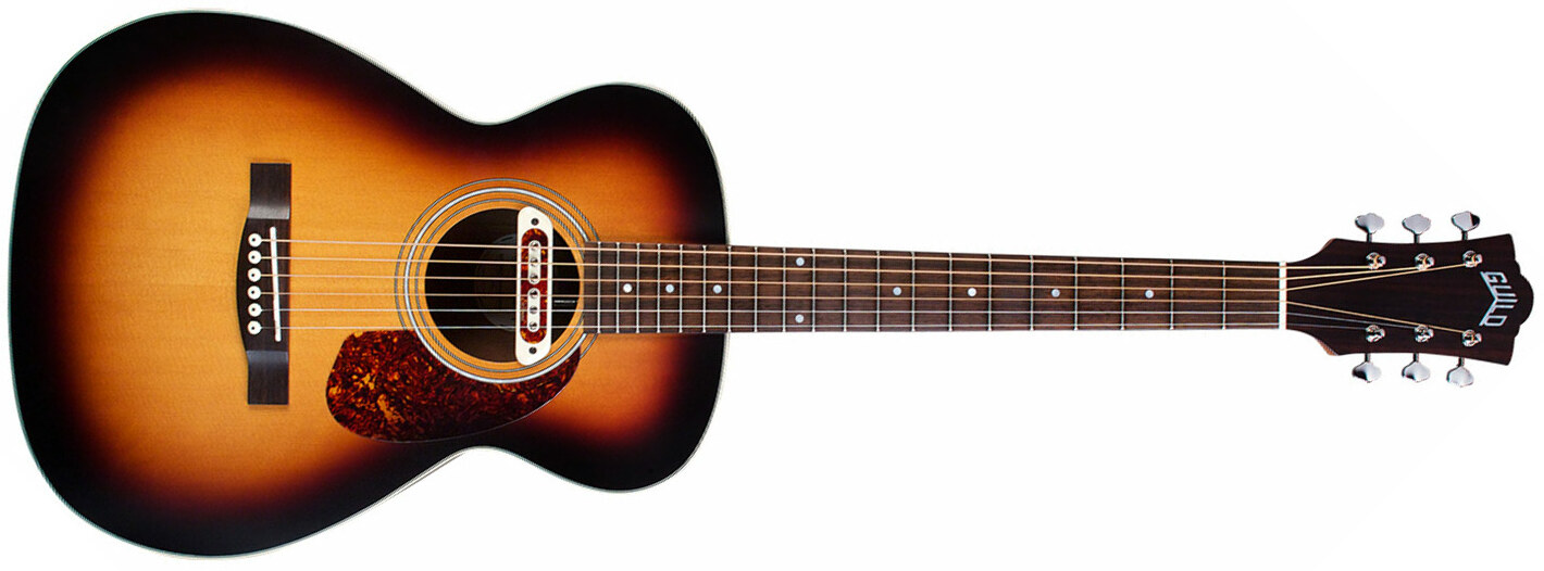 Guild M-240e Troubadour Westerly Concert Epicea Acajou - Vintage Sunburst - Guitare Electro Acoustique - Main picture