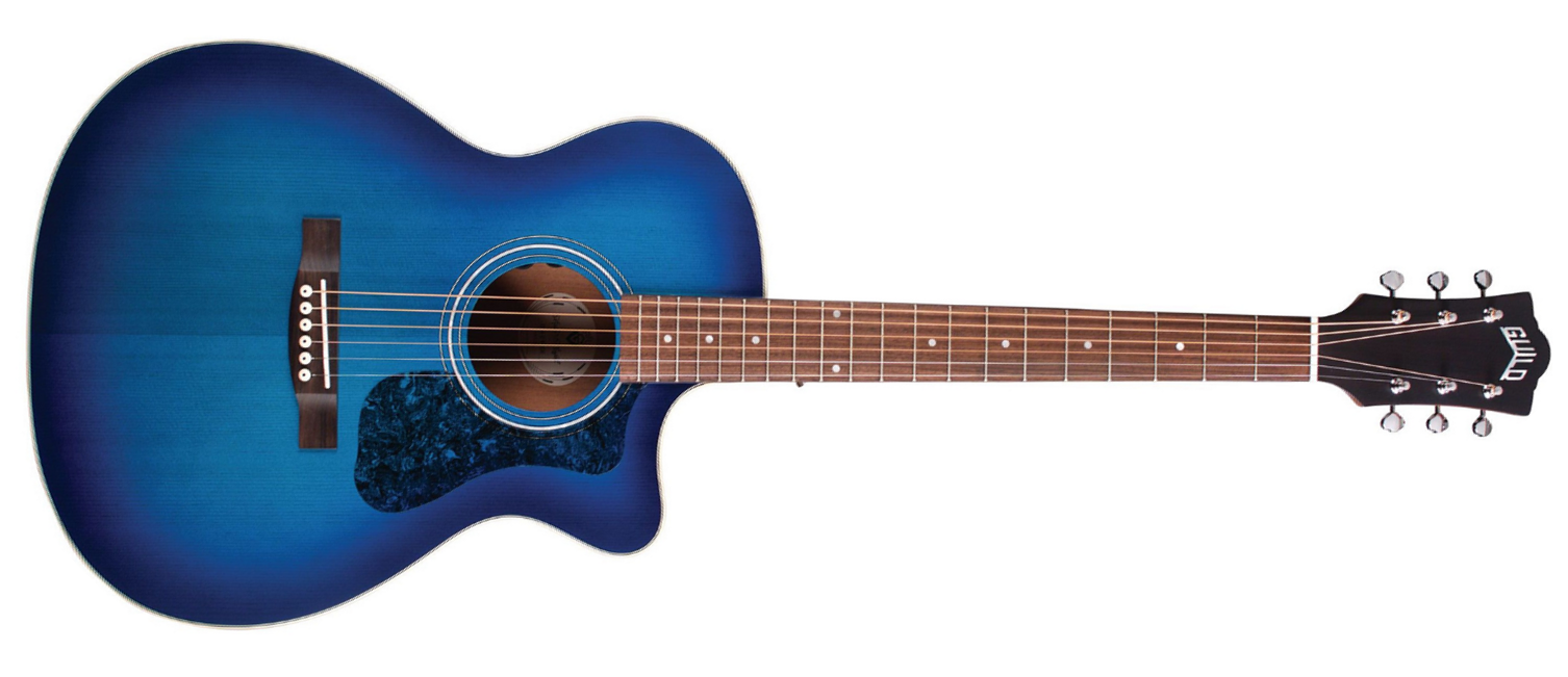 Guild Om-240ce Westerly Orchestra Cw Epicea Acajou Pf - Dark Blue Burst - Guitare Electro Acoustique - Main picture