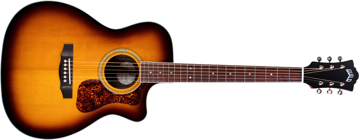 Guild Om-260ce Deluxe Westerly Orchestra Cw Epicea Ebene Pf - Antique Burst - Guitare Electro Acoustique - Main picture