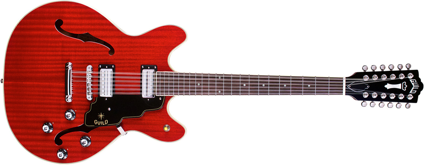 Guild Starfire Iv St-12 Newark St 12c 2h Ht Eb - Cherry Red - Guitare Électrique 1/2 Caisse - Main picture