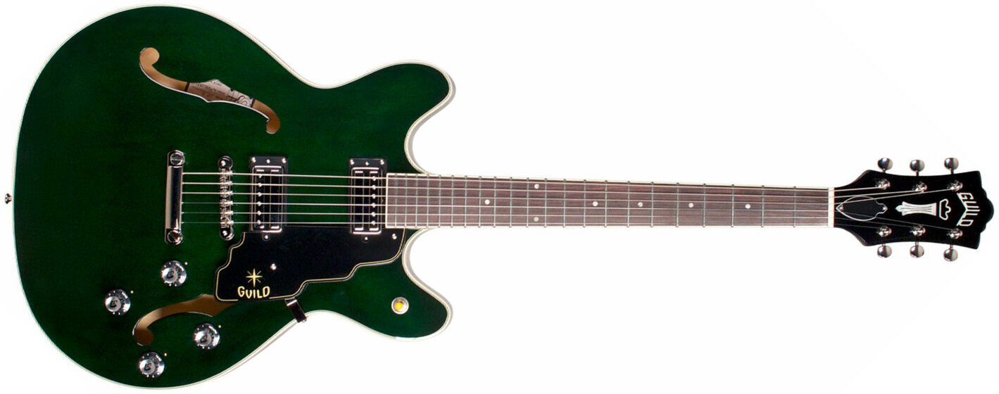 Guild Starfire Iv St Maple Newark St Hh Ht Rw - Emerald Green - Guitare Électrique 1/2 Caisse - Main picture