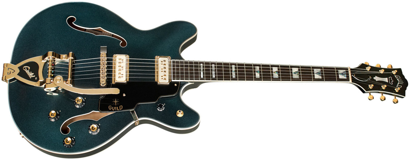 Guild Starfire Vi Special Newark 2h Bigsby Eb - Kingswood Green - Guitare Électrique 1/2 Caisse - Main picture