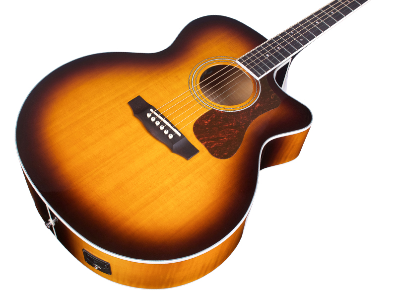 Guild F-250ce Deluxe Westerly Jumbo Cw Epicea Erable Pf - Antique Burst - Guitare Electro Acoustique - Variation 3