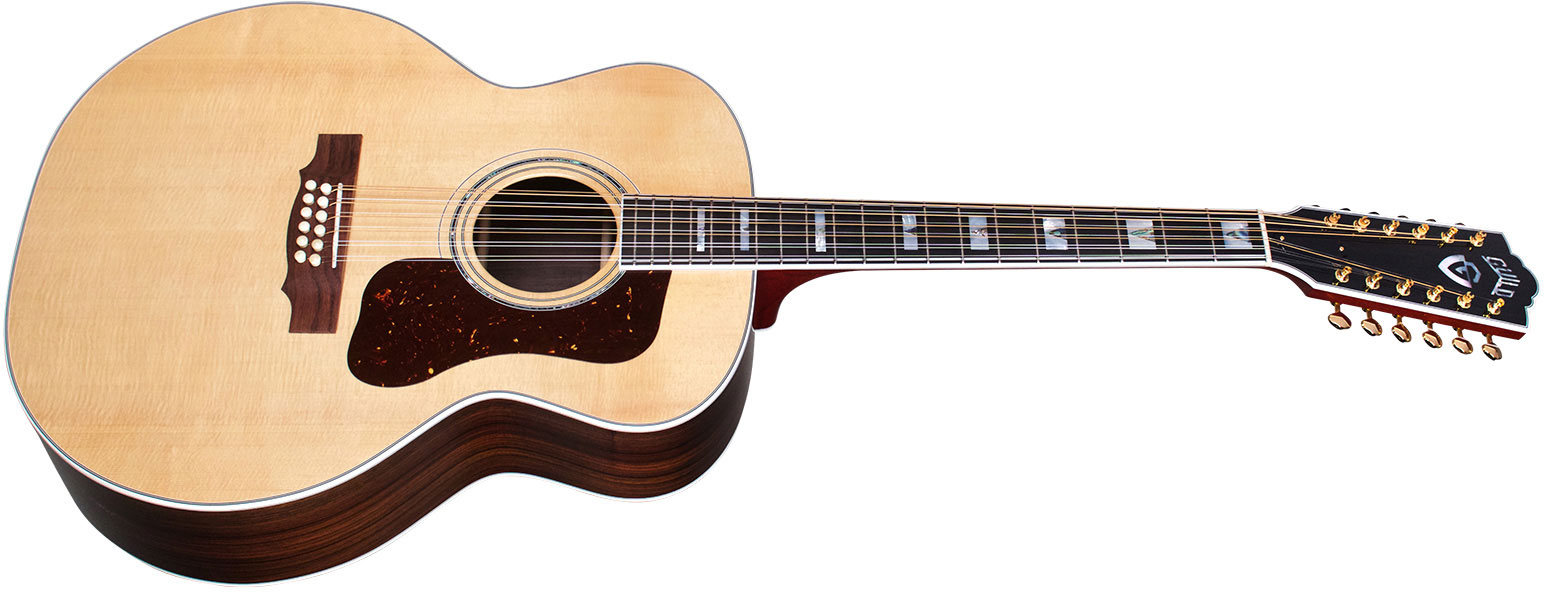 Guild F-512e Usa Jumbo 12c Epicea Palissandre Eb - Natural - Guitare Electro Acoustique - Variation 1