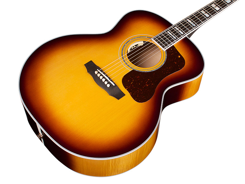 Guild F-55e Maple Usa Jumbo Epicea Erable Eb - Antique Sunburst - Guitare Electro Acoustique - Variation 3