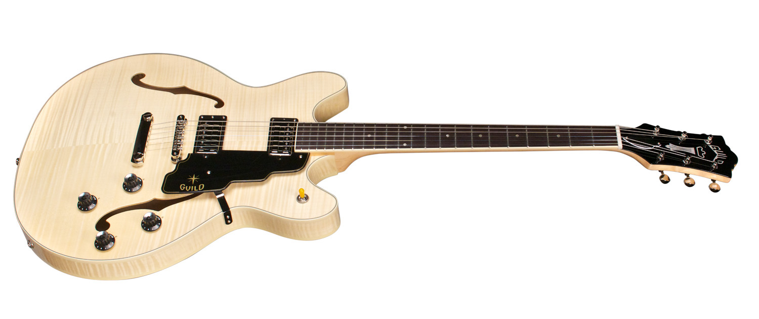 Guild Starfire Iv St Flamed Maple Newark St Hh Ht Rw - Natural - Guitare Électrique 1/2 Caisse - Variation 1