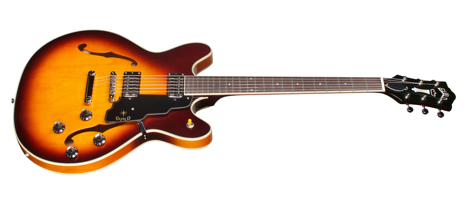 Guild Starfire Iv St Maple Newark St Hh Ht Rw - Maple Antique Sunburst - Guitare Électrique 1/2 Caisse - Variation 1