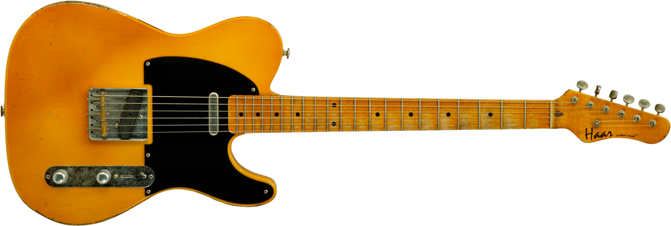 Haar Guitars Trad T 2s Amber Ht Mn #43590 - Aged Butterscotch - Guitare Électrique Forme Tel - Main picture