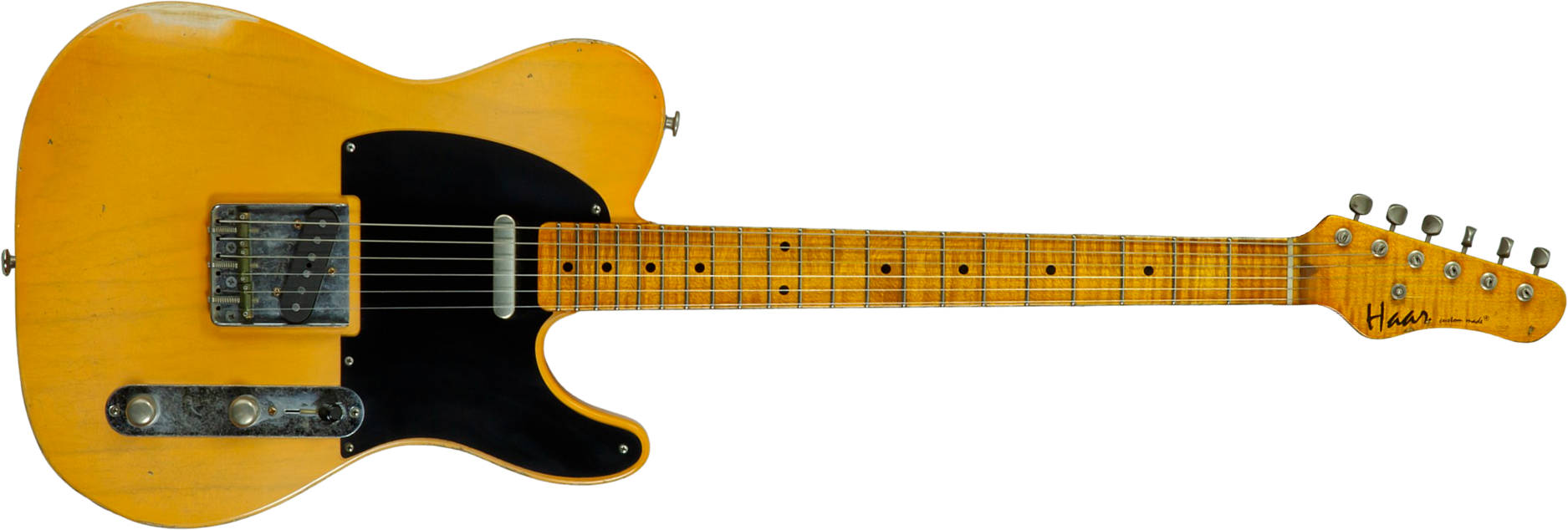 Haar Guitars Trad T 2s Lindy Fralin Mn #43672 - Aged Butterscotch - Guitare Électrique Forme Tel - Main picture