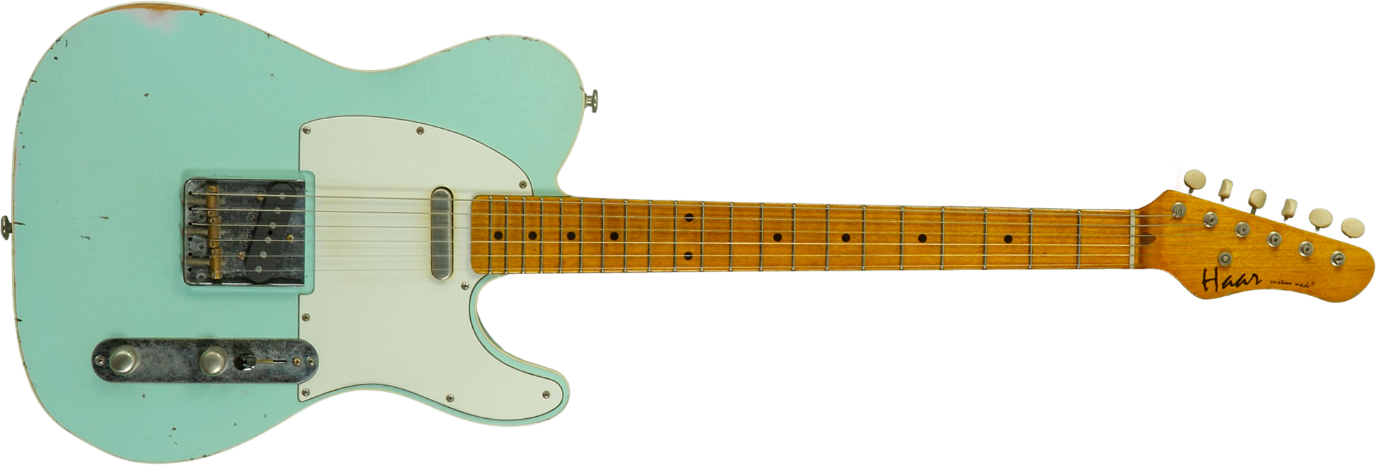 Haar Guitars Trad T Custom 2s Lindy Fralin Mn #43669 - Aged Surf Green - Guitare Électrique Forme Tel - Main picture