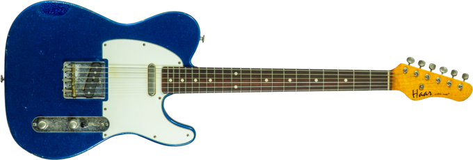 Haar guitars Trad T Thinline #43671 - Aged sparkle blue