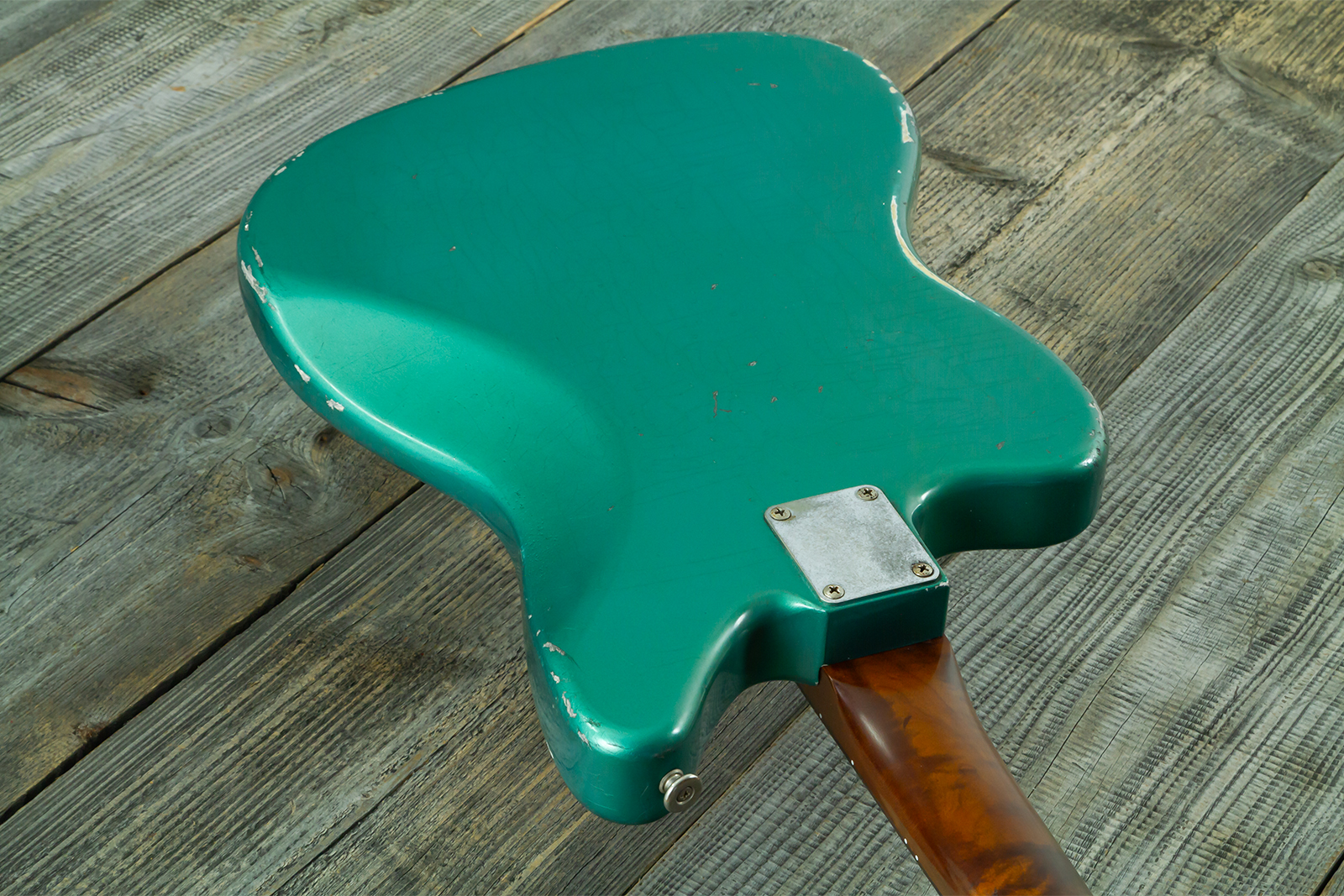 Haar Guitars Trad Jg 2s Amber Trem Rw #43594 - Aged Sherwood Green Metallic - Guitare Électrique RÉtro Rock - Variation 10