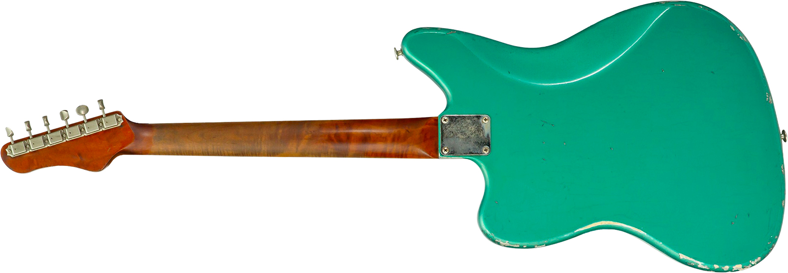 Haar Guitars Trad Jg 2s Amber Trem Rw #43594 - Aged Sherwood Green Metallic - Guitare Électrique RÉtro Rock - Variation 3