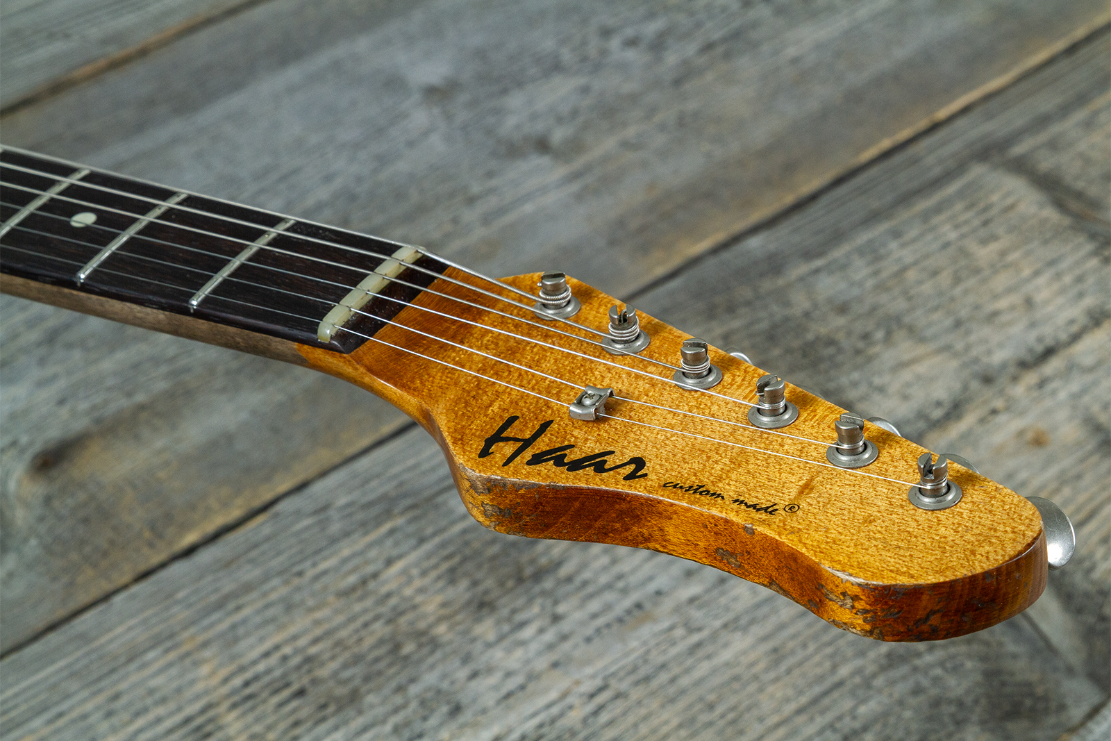 Haar Guitars Trad S 3s Klopppmann Trem Rw #43484 - Aged 2-tone Chocolate Sunburst - Guitare Électrique Forme Str - Variation 6