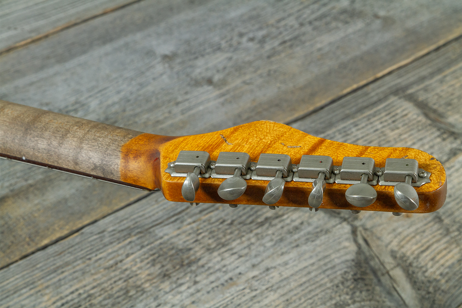 Haar Guitars Trad S 3s Klopppmann Trem Rw #43486 - Aged Fiesta Red - Guitare Électrique Forme Str - Variation 10