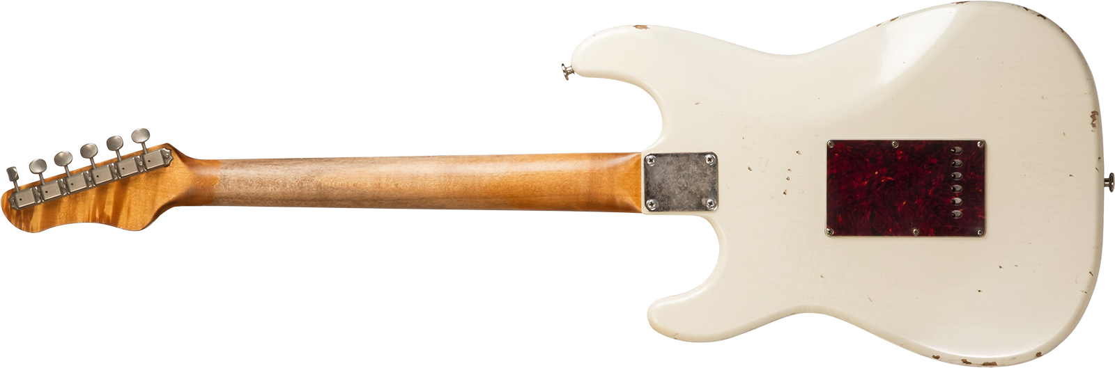 Haar Guitars Trad S Hss Lindy Fralin Trem Rw #42275 - Aged Olympic White - Guitare Électrique Forme Str - Variation 1