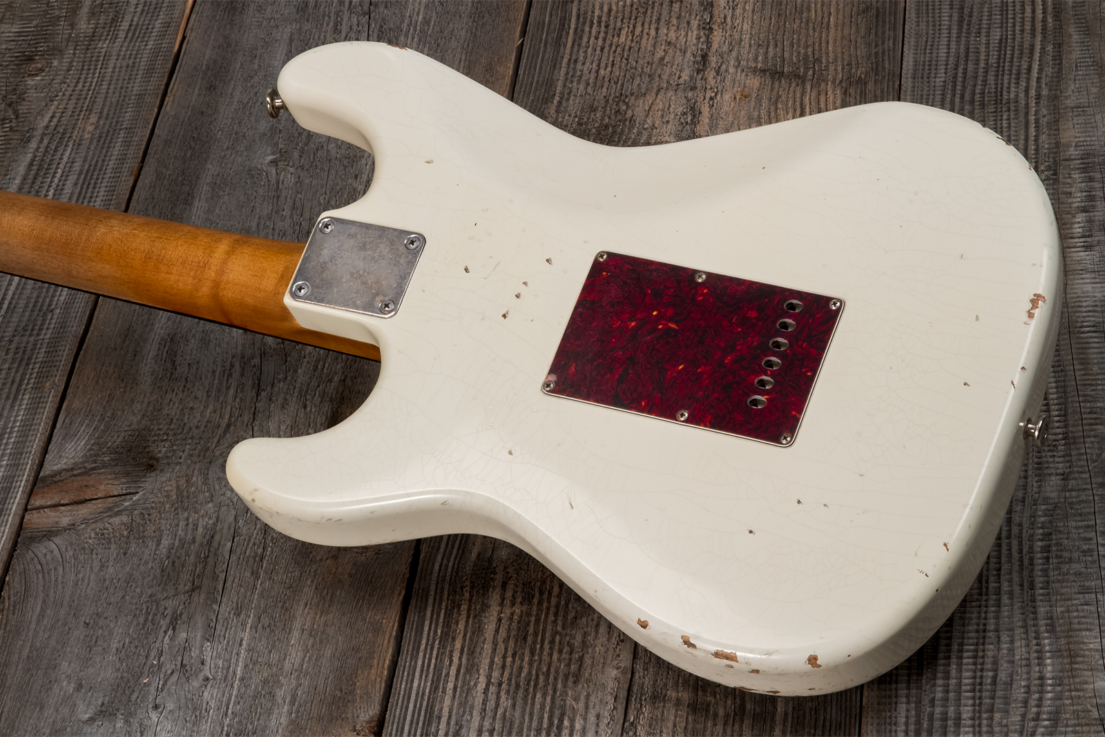 Haar Guitars Trad S Hss Lindy Fralin Trem Rw #42275 - Aged Olympic White - Guitare Électrique Forme Str - Variation 5