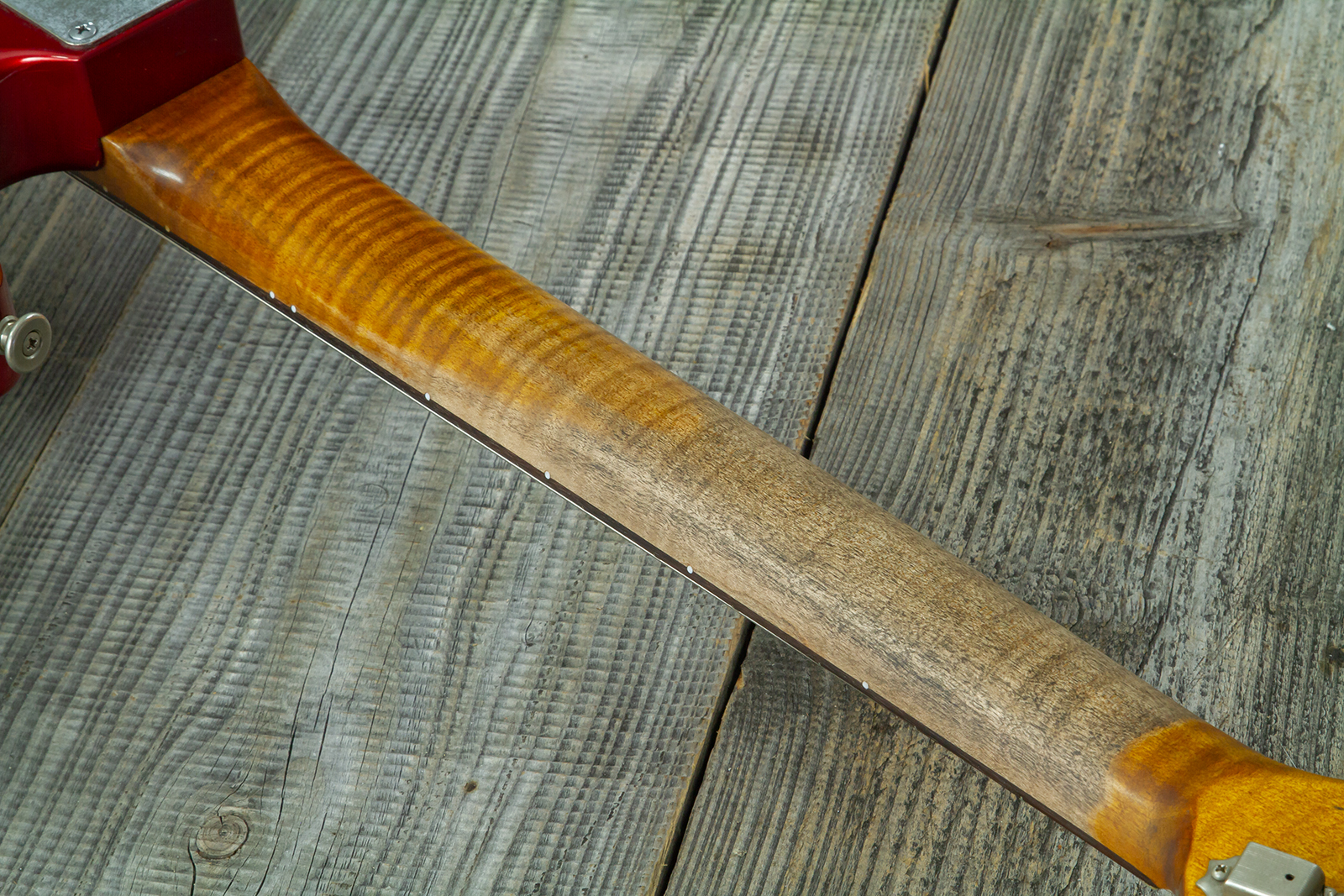 Haar Guitars Trad S Hss Lindy Fralin Trem Rw #43516 - Aged Candy Apple Red - Guitare Électrique Forme Str - Variation 11