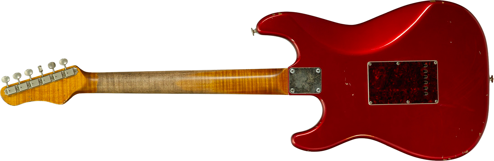 Haar Guitars Trad S Hss Lindy Fralin Trem Rw #43516 - Aged Candy Apple Red - Guitare Électrique Forme Str - Variation 3
