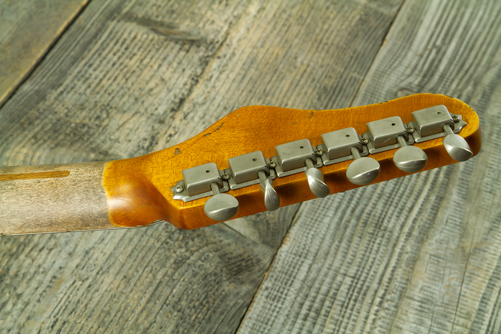 Haar Guitars Trad T 2s Amber Ht Mn #43590 - Aged Butterscotch - Guitare Électrique Forme Tel - Variation 14