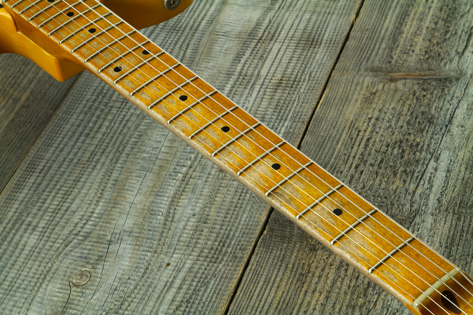 Haar Guitars Trad T 2s Amber Ht Mn #43590 - Aged Butterscotch - Guitare Électrique Forme Tel - Variation 8