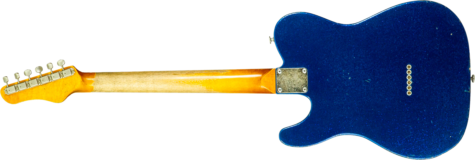 Haar Guitars Trad T 2s Lindy Fralin #43671 - Aged Sparkle Blue - Guitare Électrique Forme Tel - Variation 8