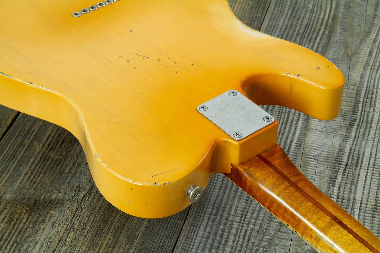 Haar Guitars Trad T 2s Lindy Fralin Mn #43672 - Aged Butterscotch - Guitare Électrique Forme Tel - Variation 11