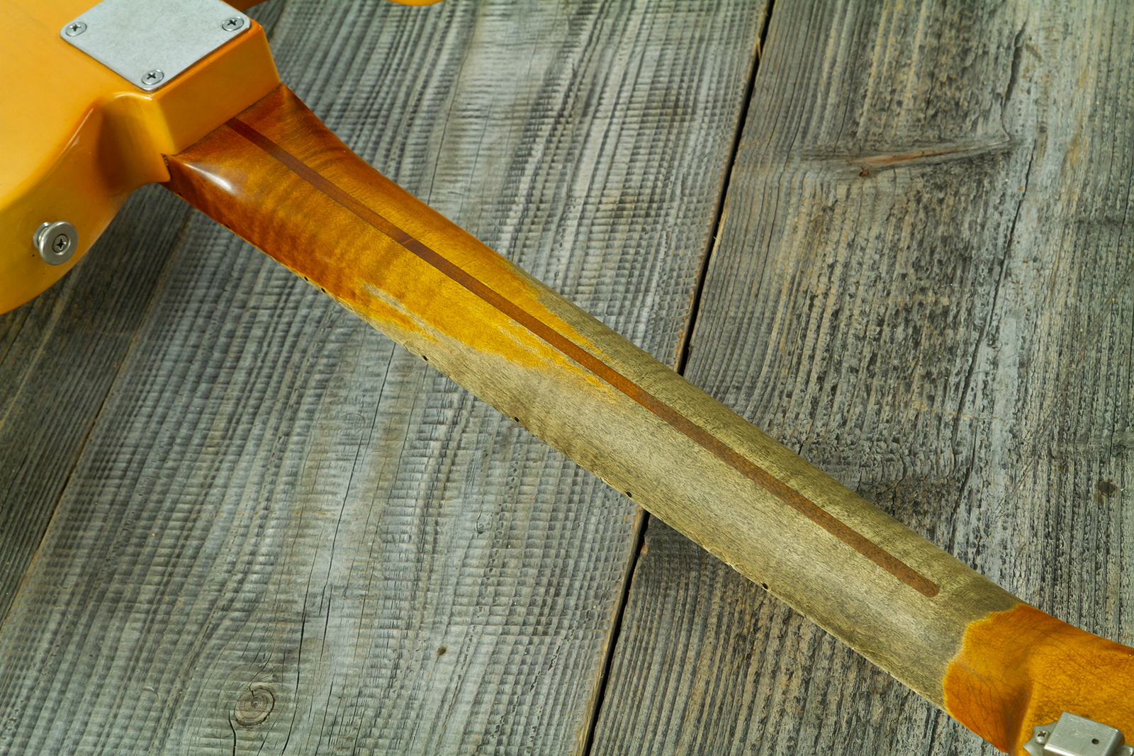 Haar Guitars Trad T 2s Lindy Fralin Mn #43672 - Aged Butterscotch - Guitare Électrique Forme Tel - Variation 12