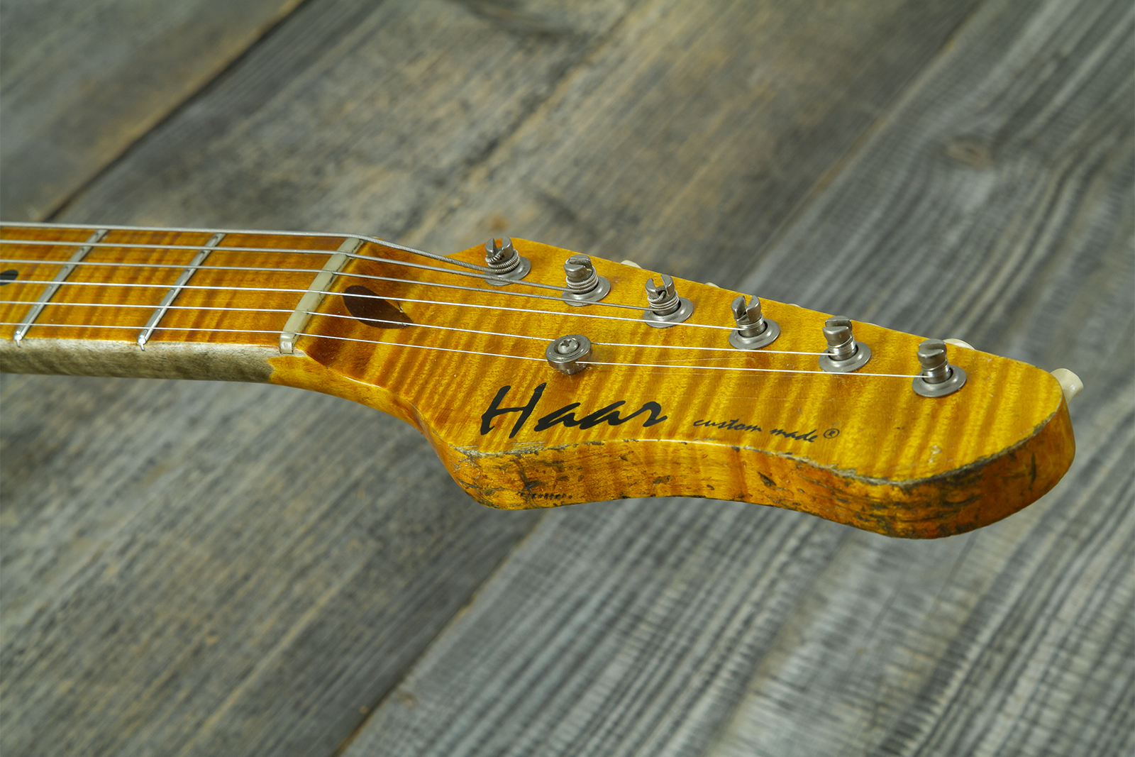 Haar Guitars Trad T  2s Lindy Fralin P90 #43675 - Aged Faded Sonic Blue - Guitare Électrique Forme Tel - Variation 8