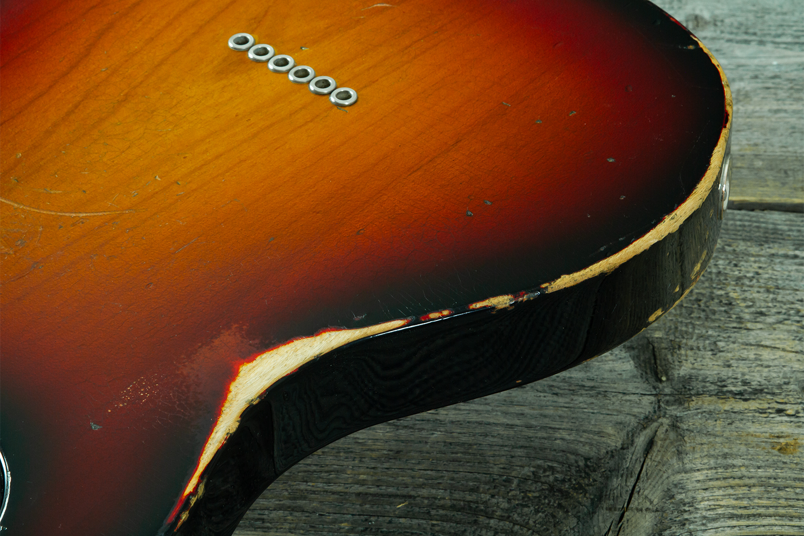 Haar Guitars Trad T 72 Sh Lindy Fralin Mn #43667 - Aged 3 Tone Sunburst - Guitare Électrique Forme Tel - Variation 10