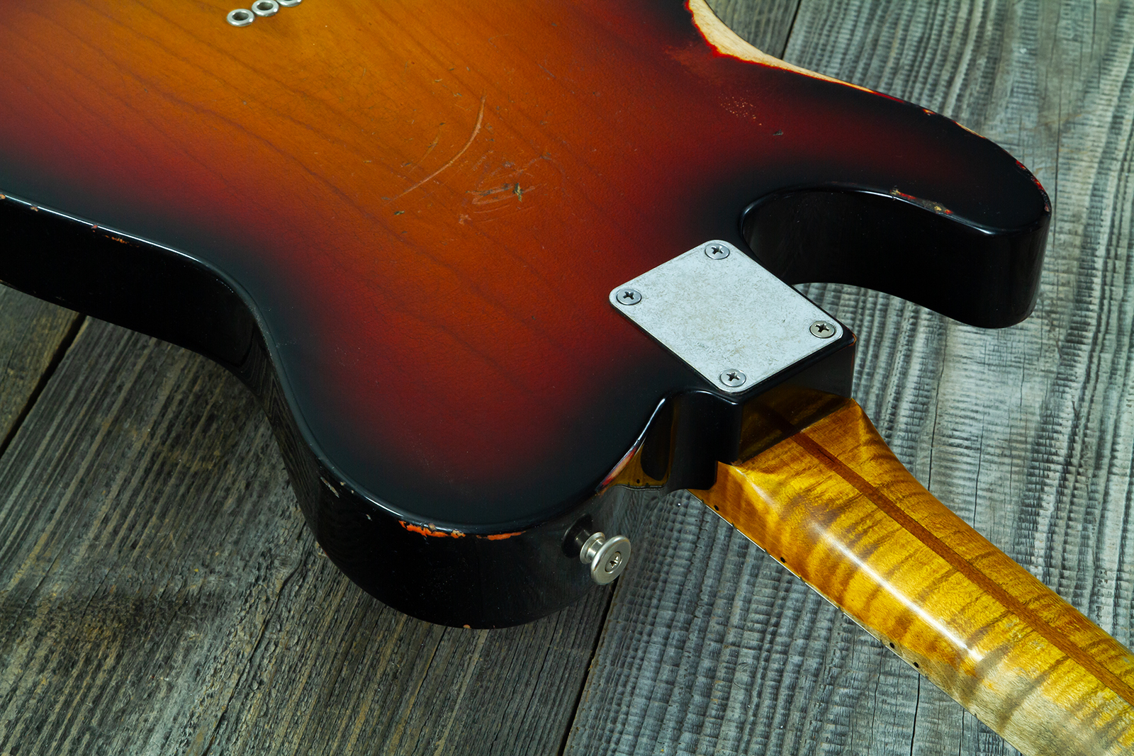 Haar Guitars Trad T 72 Sh Lindy Fralin Mn #43667 - Aged 3 Tone Sunburst - Guitare Électrique Forme Tel - Variation 11