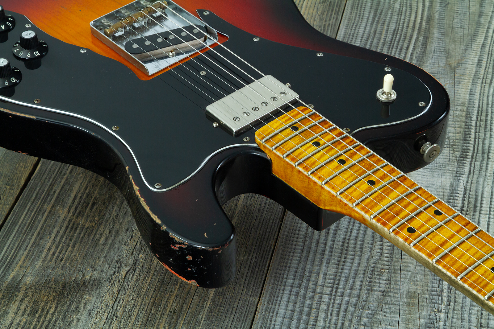 Haar Guitars Trad T 72 Sh Lindy Fralin Mn #43667 - Aged 3 Tone Sunburst - Guitare Électrique Forme Tel - Variation 5