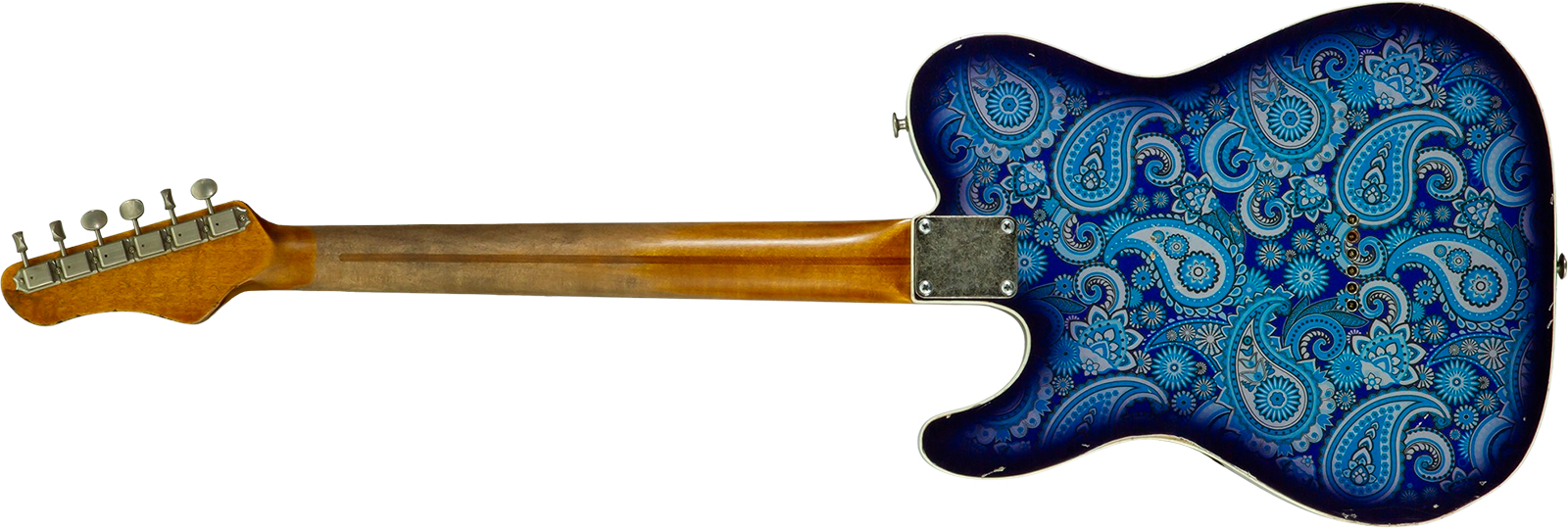 Haar Guitars Trad T Custom 2s Kloppmann. Mn  #43518 - Blue Paisley - Guitare Électrique Forme Tel - Variation 1