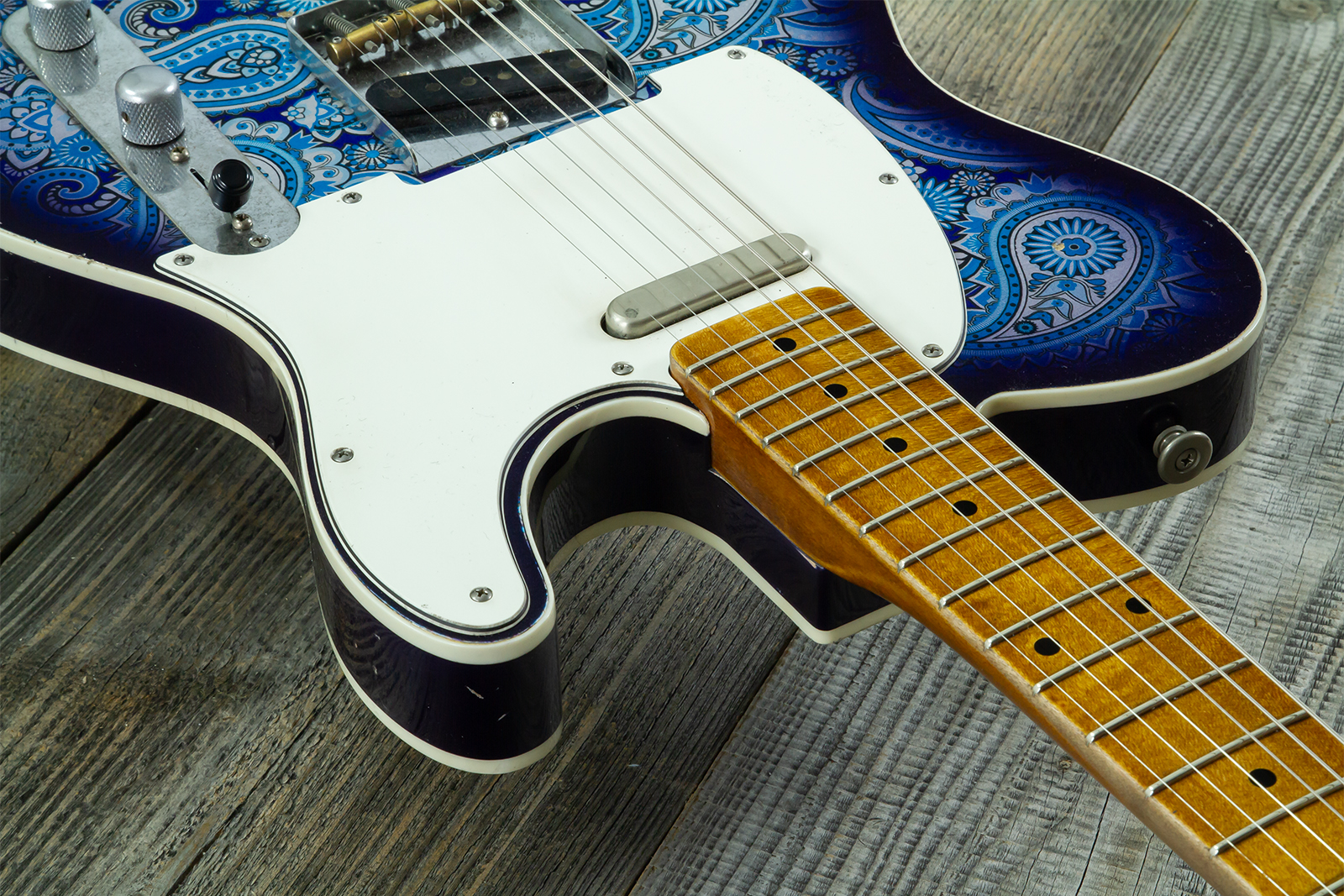 Haar Guitars Trad T Custom 2s Kloppmann. Mn  #43518 - Blue Paisley - Guitare Électrique Forme Tel - Variation 4