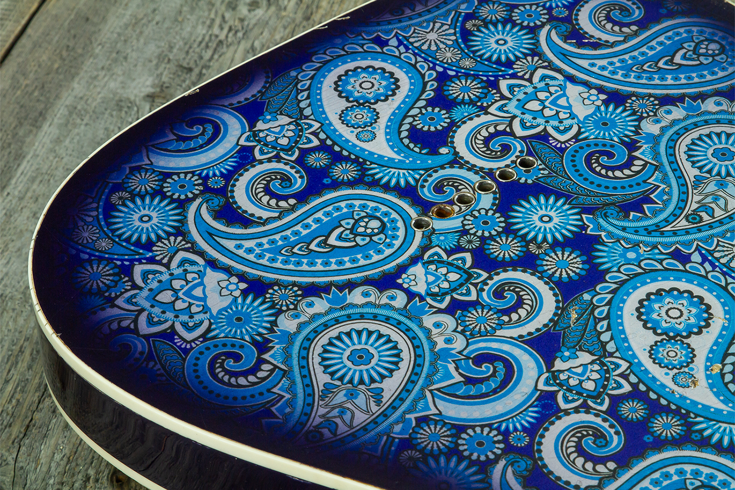 Haar Guitars Trad T Custom 2s Kloppmann. Mn  #43518 - Blue Paisley - Guitare Électrique Forme Tel - Variation 8