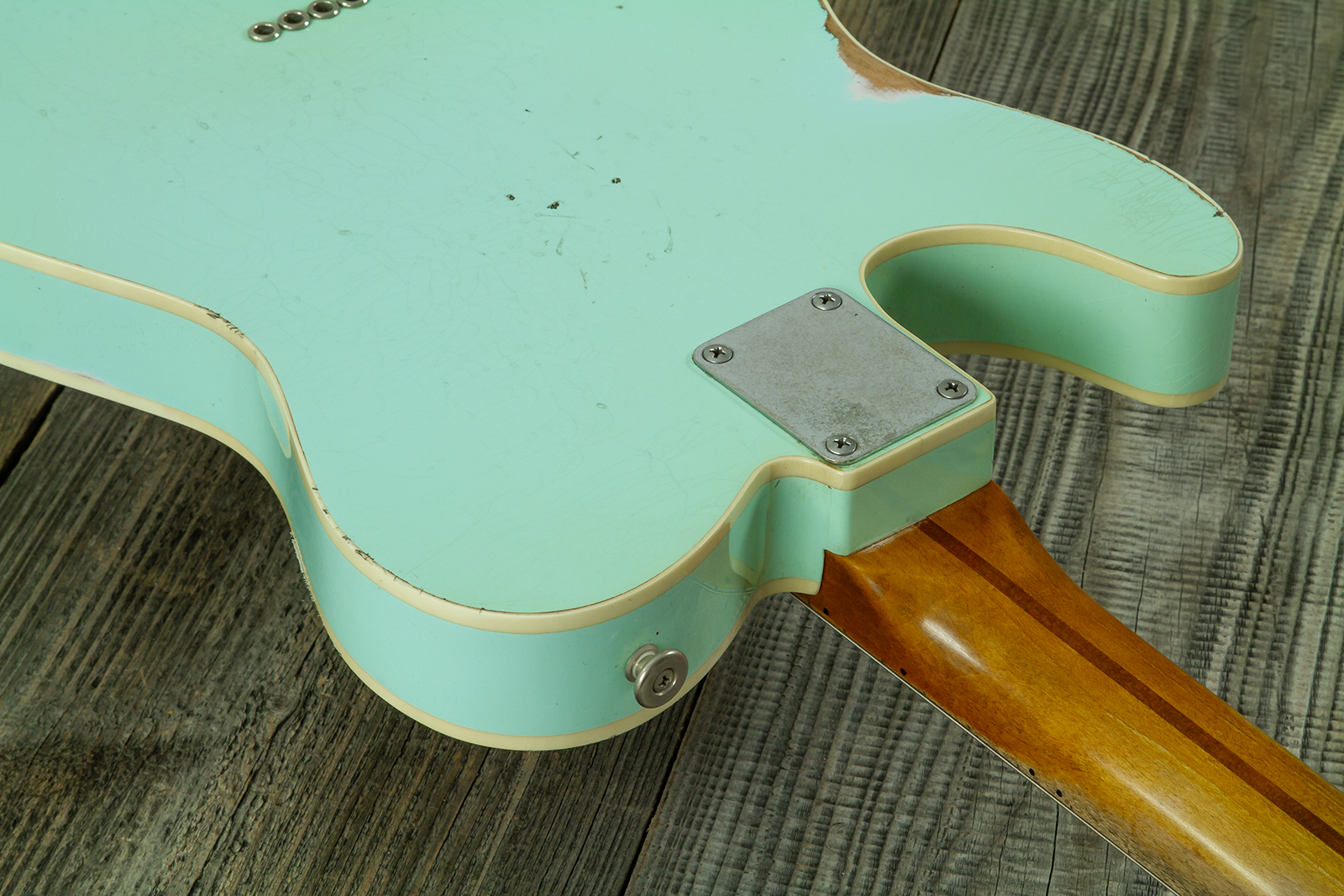 Haar Guitars Trad T Custom 2s Lindy Fralin Mn #43669 - Aged Surf Green - Guitare Électrique Forme Tel - Variation 11