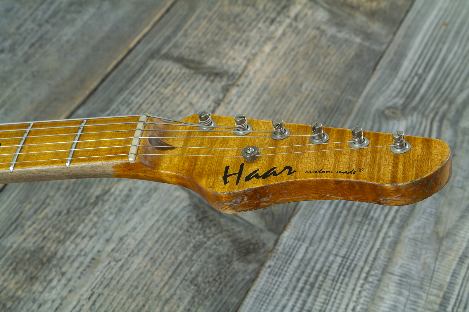 Haar Guitars Trad T Custom 2s P90 Lindy Fralin Mn Ht #43488 - Orange See Through - Guitare Électrique Forme Tel - Variation 9