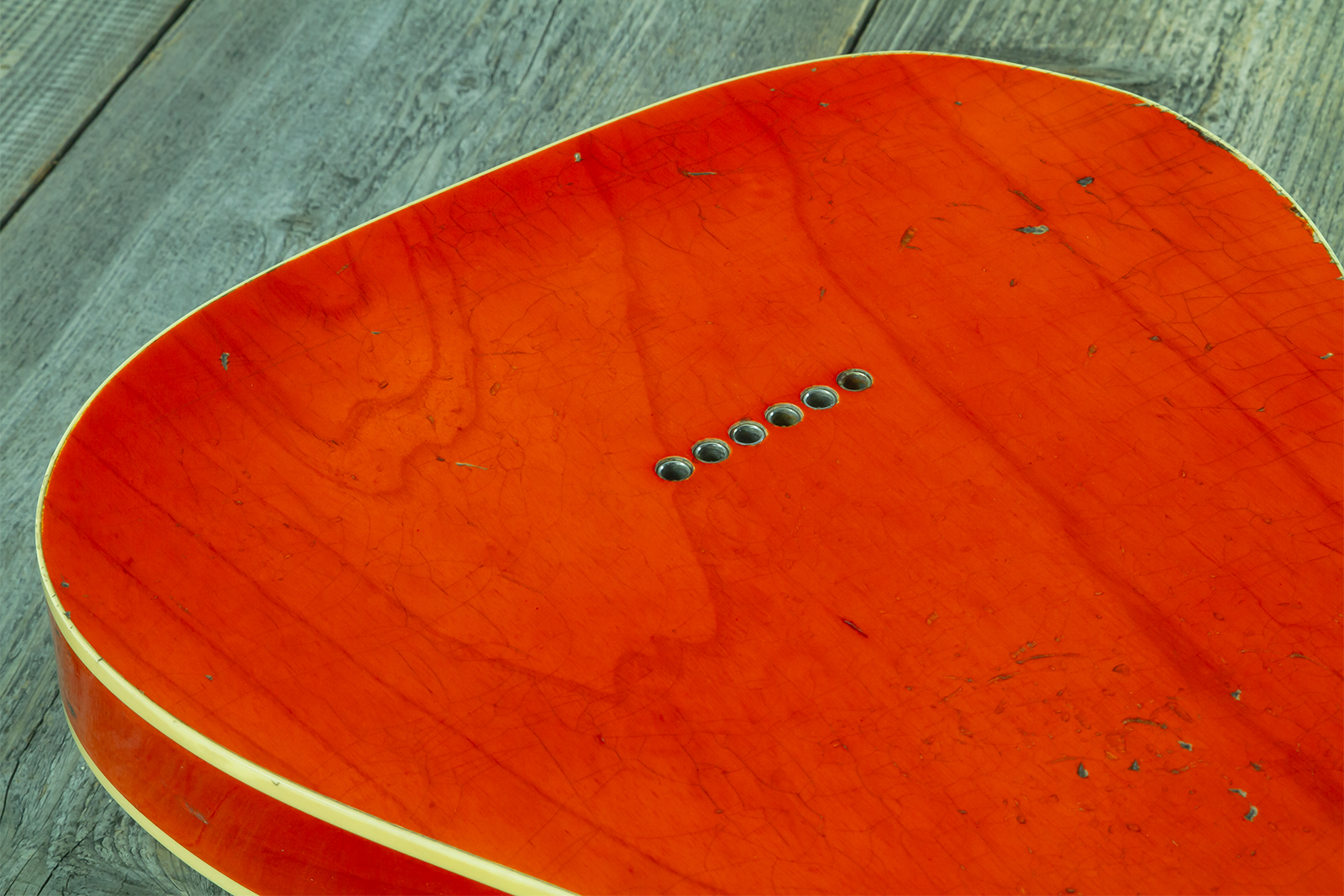 Haar Guitars Trad T Custom 2s P90 Lindy Fralin Mn Ht #43488 - Orange See Through - Guitare Électrique Forme Tel - Variation 11