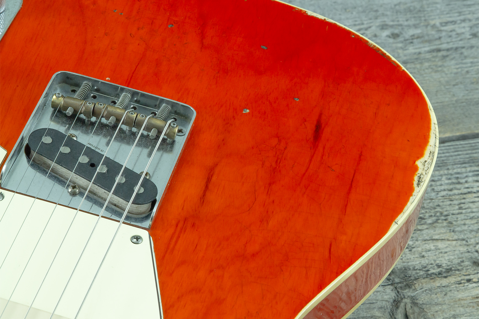 Haar Guitars Trad T Custom 2s P90 Lindy Fralin Mn Ht #43488 - Orange See Through - Guitare Électrique Forme Tel - Variation 5