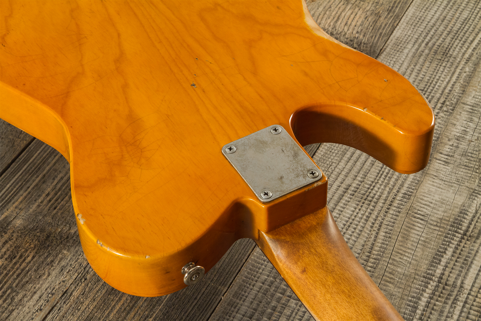 Haar Guitars Trad T Thinline 2s Lindy Fralin Ht Rw #42269 - Aged Orange Antique - Guitare Électrique Forme Tel - Variation 10