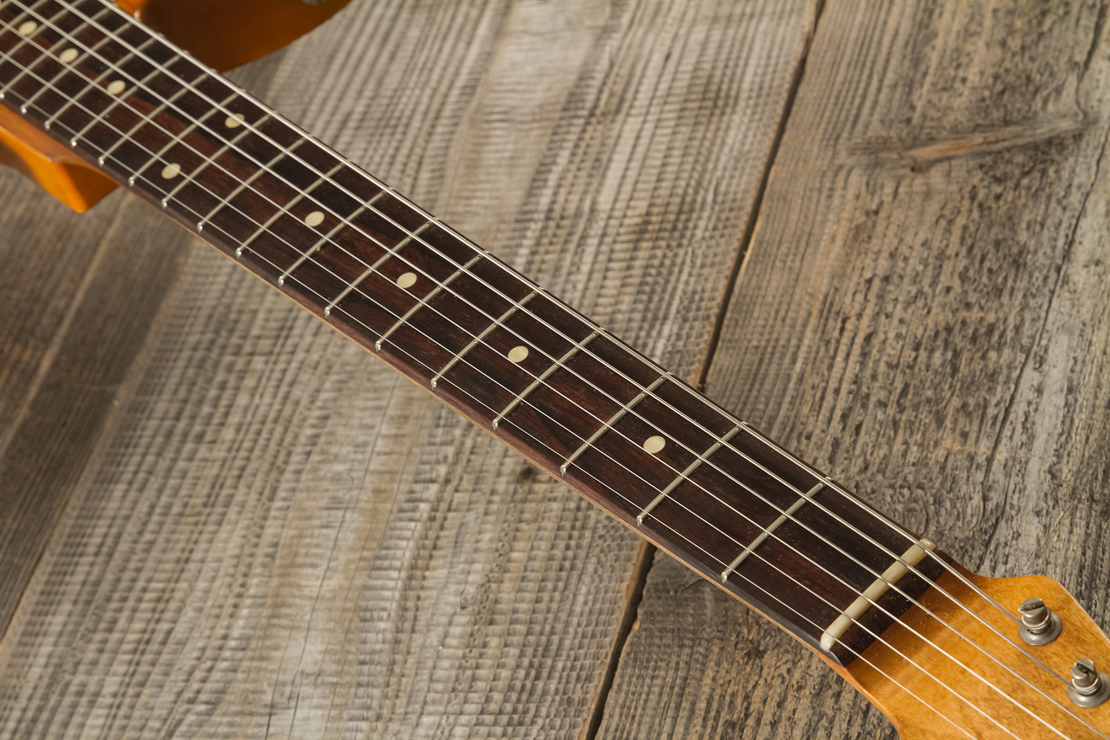 Haar Guitars Trad T Thinline 2s Lindy Fralin Ht Rw #42269 - Aged Orange Antique - Guitare Électrique Forme Tel - Variation 6