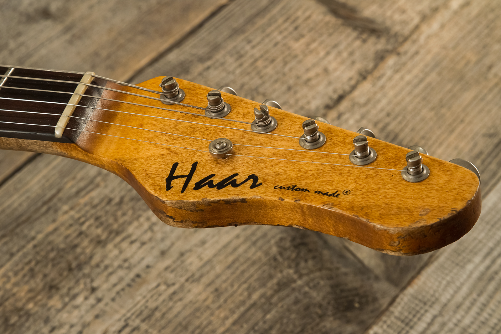 Haar Guitars Trad T Thinline 2s Lindy Fralin Ht Rw #42269 - Aged Orange Antique - Guitare Électrique Forme Tel - Variation 7