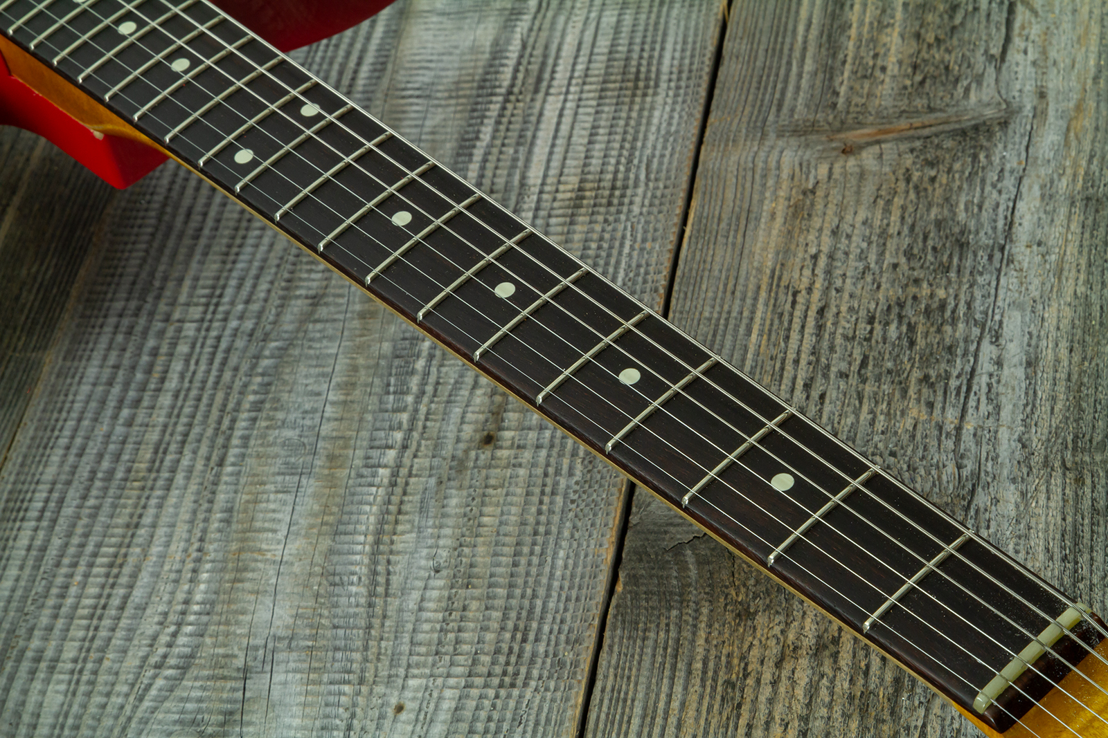 Haar Guitars Trad T Thinline 2s Lindy Fralin Rw #43661 - Aged Old Red - Guitare Électrique Forme Tel - Variation 7
